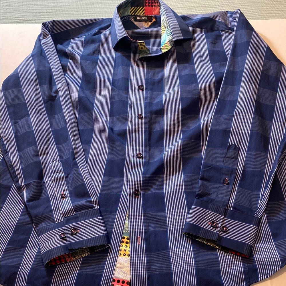 NWOT Bespoke Blue Striped Casual Shirt